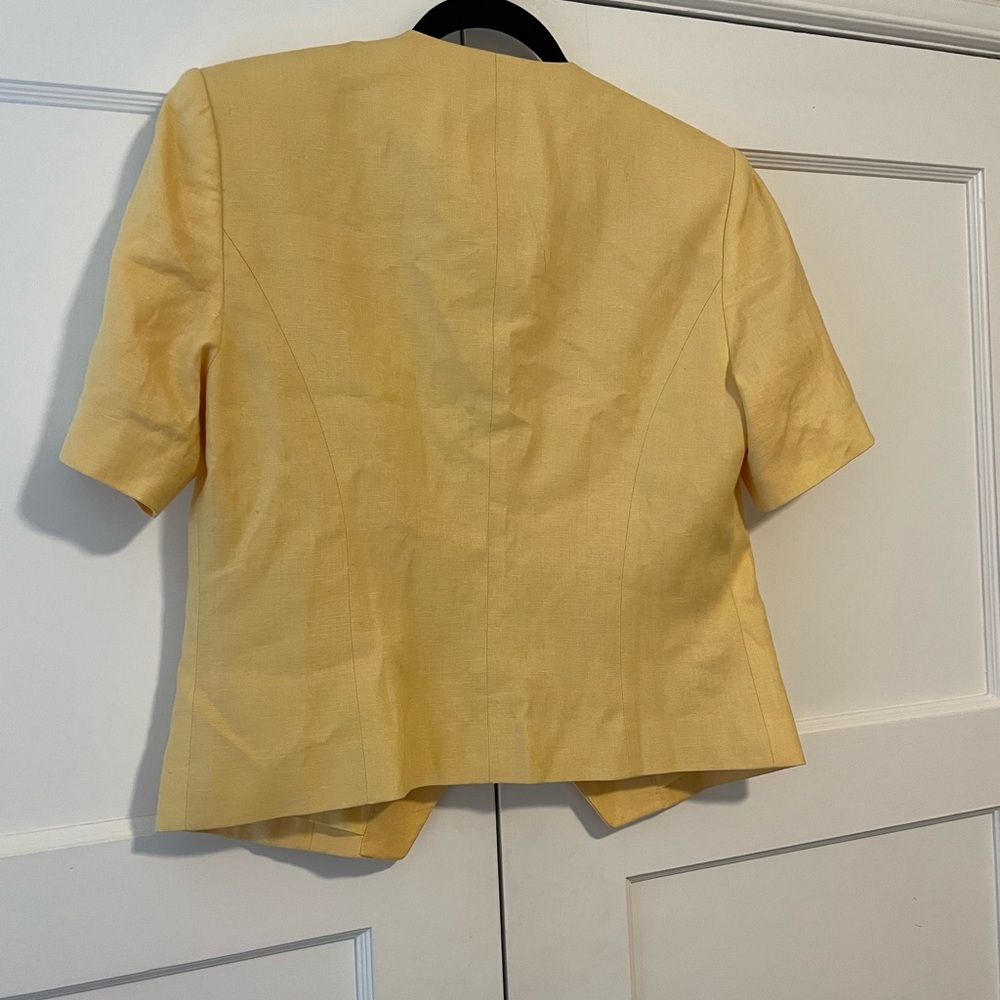 Talbots Short Sleeve Linen Blazer Button Down Suit Jacket / Top - Picture 3 of 3